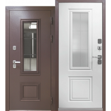 Дверь входная Ferroni TERMO 3 Букле шоколад - Эмалит белый, с терморазрывом Дверь входная Ferroni TERMO 3 Букле шоколад - Эмалит белый, с терморазрывом